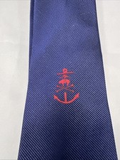 Brooks Brothers "Red Fleece" Silk Navy With Red Anchor Tie BRAND NEW 2.75"