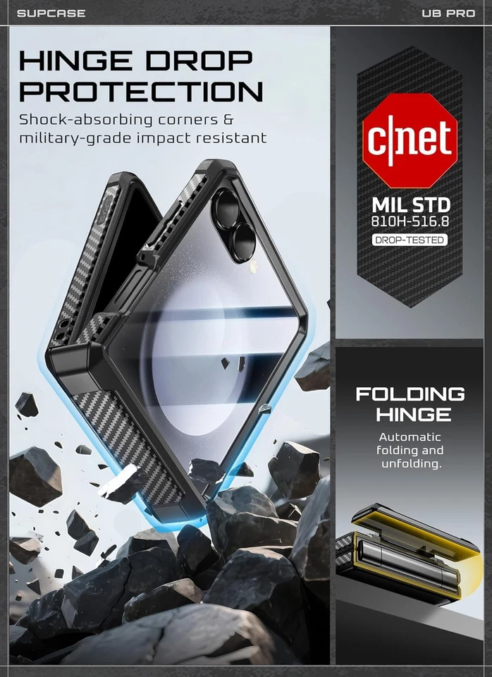 Capa telefone SUPCASE corpo inteiro grau militar para Samsung Galaxy Z flip 7 - Imagem 3 de 4