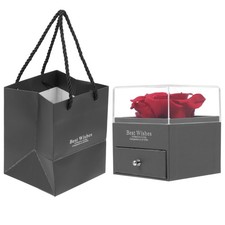 Jewelry Gift Box Romantic Preserved Flower Drawer Type Storage Box Jewelry Case