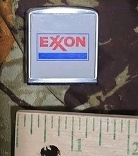 Vintage Barlow Exxon Tape Measure 63" Pocket Size Chrome White Advertising 