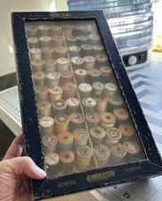 Antique Clark’s ONT Mercerized  Boilfast Thread 60 Wood Spools Orig Box