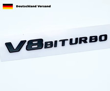 F&uuml;r Mercedes Benz AMG V8 BITURBO Letters Emblem Badges Aufkleber Schwarz Glanz