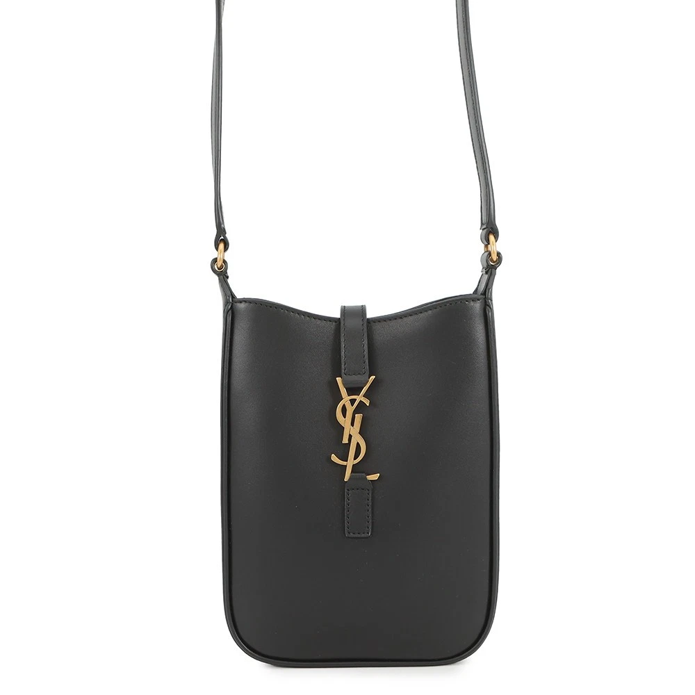 Saint Laurent — SAINT LAURENT PARIS LE 5 A 7 Mini Vertical Shoulder Bag Size Mini Leather Bl...