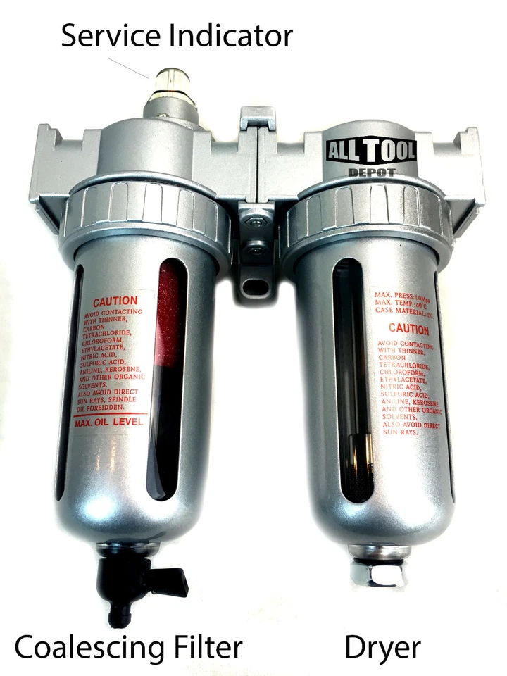 3/8" Compressed air in line filter & desiccant air dryer combo for Plasma Cutter - Image 2 of 4