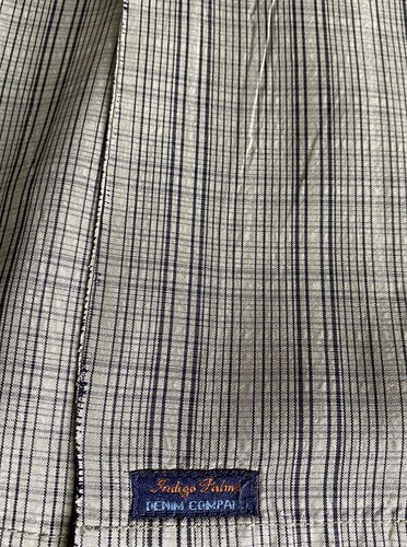 Tommy Bahama Indigo Palms Shirt Mens XXLarge Tan Black Plaid Resortwear Denim Co - Imagen 6 de 10