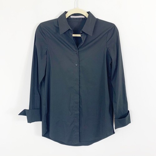 Jordan Louis Women's Long Sleeve Button Down Top Size XS Black Cotton Blend