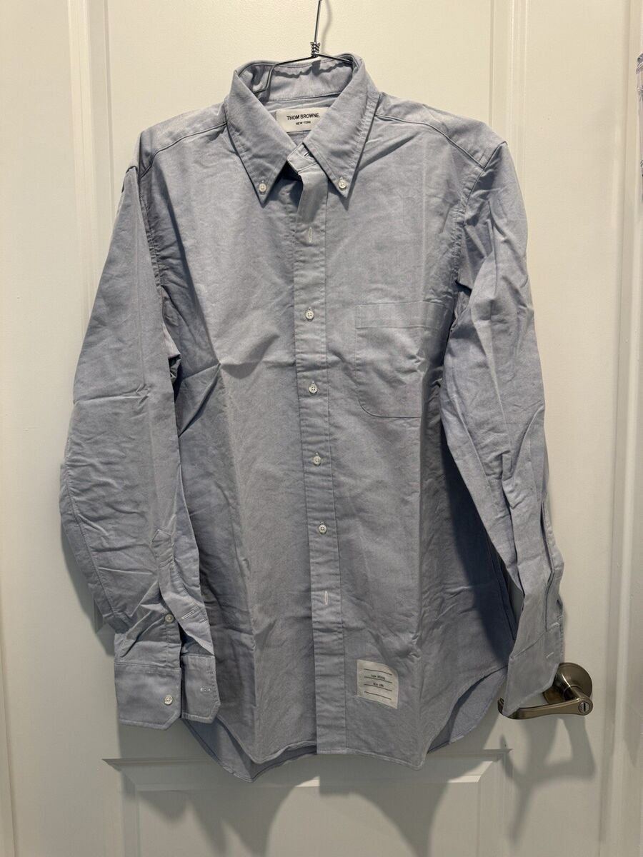 Thom Browne M Main Classic LS Cotton Shirt Size 4 Blue NWT Thom Browne M Main Classic LS Cotton Shirt Size 4 Blue NWT