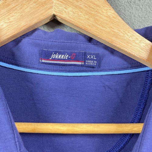 Johnnie-O Golf Polo Shirt Polyester Blend Performance Blue Mens Size 2XL Stretch - Picture 3 of 7