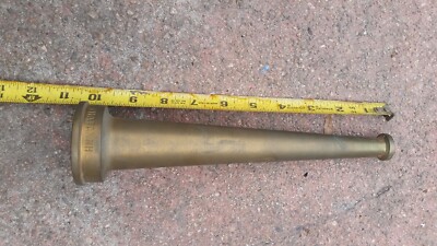 Vintage 10  Tapered Solid Brass Fire Hose Nozzle 1-1/2'' Base