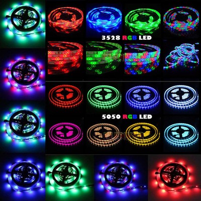 5M 3528 SMD 300 Led Flexible RGB Led Strip String Light White lamp DC 12V