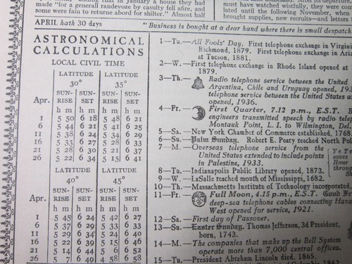 VTG 1941 Telephone Almanac BELL SYSTEM AMERICAN TELEPHONE & TELEGRAPH Ships Free - Picture 4 of 9