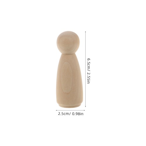 10pcs Small Wooden vente en gros Man Doll Children Graffiti Puppet Toys (65mm Girl)