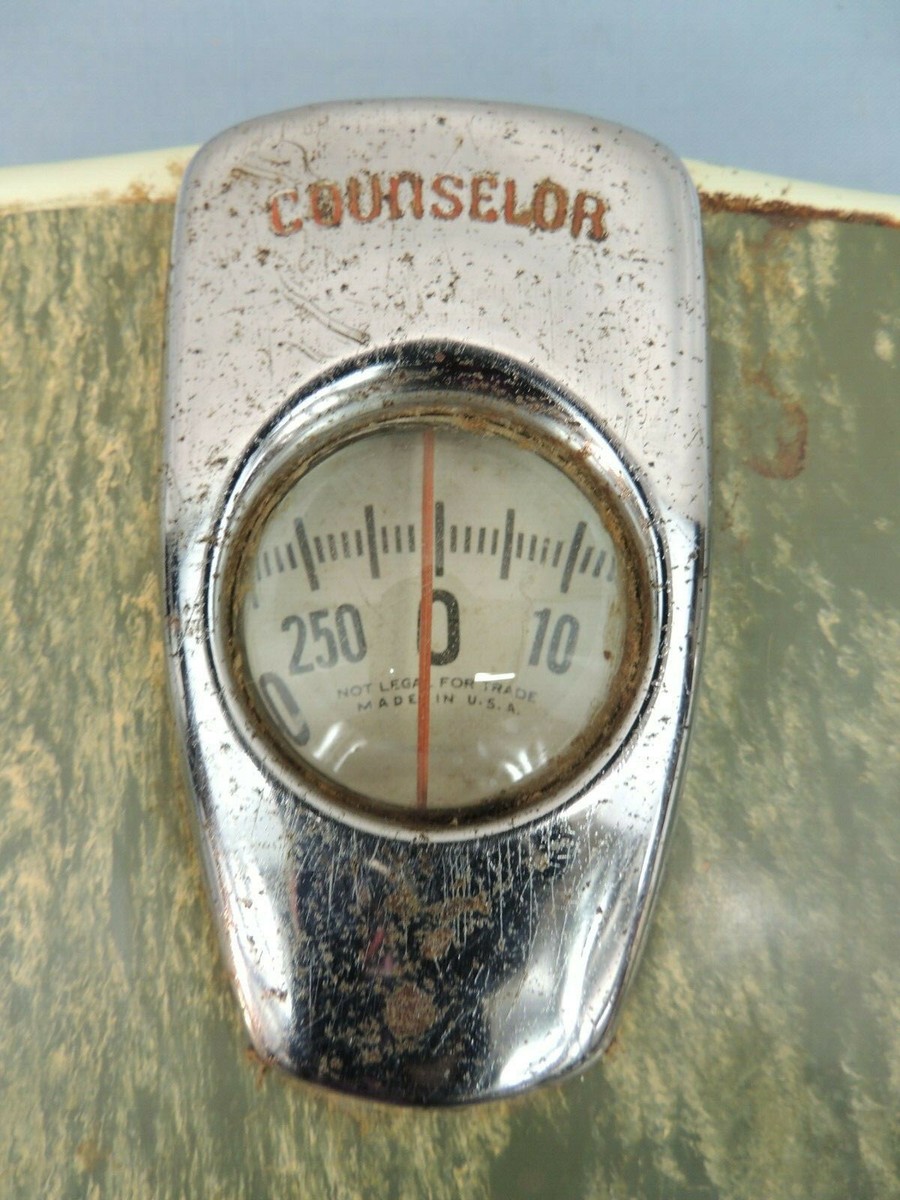 VINTAGE COUNSELOR SCALE BATHROOM GREEN MID-CENTURY METAL | eBay