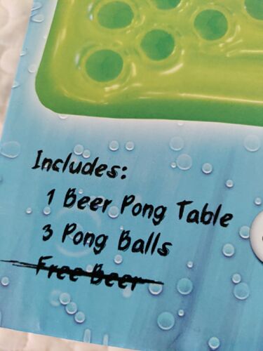 GoPong Pool Pong Table Inflatable Floating Includes 3 Pong Balls Party Brewiana - Picture 4 of 5