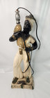 Rare Vintage Mid Century Modern MCM Blackamoor Nubian Black Man Chalkware Lamp