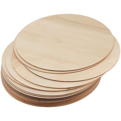 20 Pack 12 Inches Wood Circle for Craft Natural Unfinished Wood Rounds Round ...