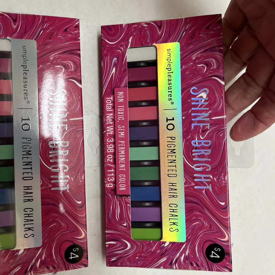 Simple Pleasures Hair Chalk - 10 Pigmented Hair Chalks Semi Permanent NIB 2pk - Image 2 of 4