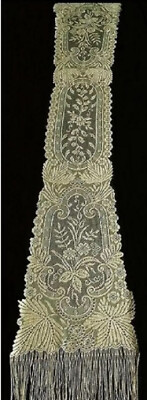 Lace Scarf Sash Table Runner 3 in 1 Fringed Antique Gold 12'' x 77'' Wedding Piano