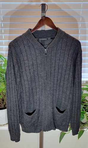 Weatherproof Dark Gray Sweater Long Sleeve Pockets Full Zip Jacket Ladies XL