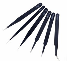 6 Pcs ESD Edelstahl Anti-statische Pinzette Wartung Werkzeuge Industrielle