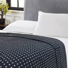Melbourne Dot Navy Blue Full/Queen Cotton Blanket