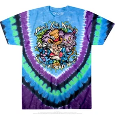 DON'T YOU KNOW-MAD HATTER-ALICE-2 SIDD TIE DYE T-SHIRT- S-M-L-XL-2X Cheshire Cat