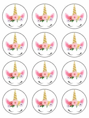 unicorn horn girly pink myth magical edible cupcake toppers wafer icing x 12 ebay