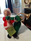 1967 Vintage Annalee Santa with Christmas Bag & Tuba 9" tall wire stand  — photo 1