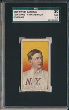 1909 T206 SWEET CAPORAL - CHRISTY MATHEWSON PORTRAIT - SGC 20 FR 1.5 (SVSC)