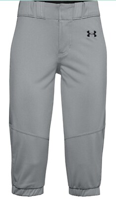 Under Armour Girls'  Sz L Vanish Softball Pants Youth Gray NWT