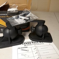 Monoprice Low Profile 7.5 lb. Capacity Speaker Wall Mount Brackets Pair , Black