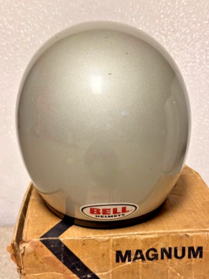 Vtg Bell Magnum 2 11 Silver Motorcycle Helmet w Visor & Box