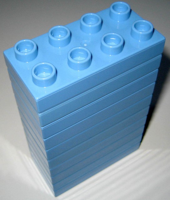 LEGO DUPLO Bulk Building Toys LIGHT BLUE 2x4 FLAT Light Bricks Lot *10