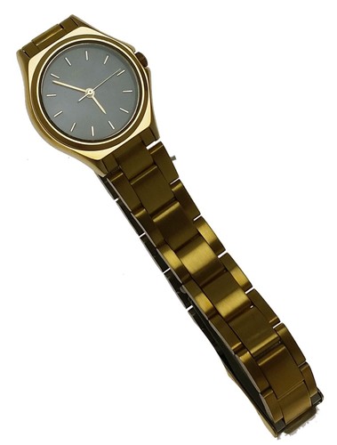 NEW Casio Ladies Round Black Dial Yellow S. Steel Wristwatch Watch LTP1130N 1ARD - Picture 4 of 9