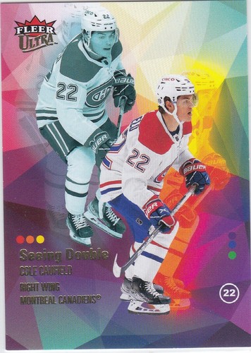 2021/22 FLEER ULTRA..COLE CAUFIELD..SEEING DOUBLE..ROOKIES..# DT-7..CANADIENS