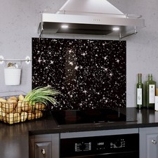 Glass Splashback Kitchen Hob Panel ANY SIZE Sparkle Stars Pattern Mosaic Space