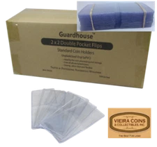 50  - GuardHouse Round Corner  2 X 2 Plastic Coin Flips, NON PVC - #10342