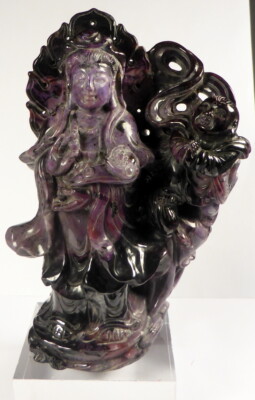 RIESIGES SUGILIT SCHNITZEN QUAN YIN BUDDHA Gewicht 2,19 Pfund 996 g 6,25 Zoll x 4 Zoll