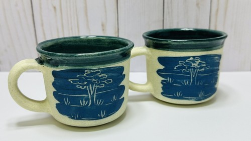 Set di 2 tazze vintage DEDZA MALAWI Africa in ceramica gres artigianale con piatti - Foto 16 di 19
