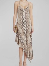 $1850 Stella McCartney Women's Brown Chain-Necklace Asymmetric Dress Size 42