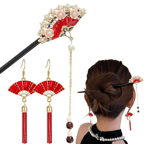 3 PCS Retro Hair Sticks Hairpins Classic Hair Chopsticks Handmade Flower