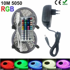 RGB LED Strip Light 5050 2835 10M 5M Light Flexible Controller DC12V Adapter set