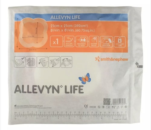 *Paquete de 10* Aderezo Smith & Nephew Allevyn Life silicona 8,25" x 8,25" 66801070 - Imagen 2 de 2