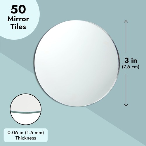 Elegant 3-Inch Mosaic Mirrors - 50 Pack for DIY Projects & Event Decor - Picture 6 of 11