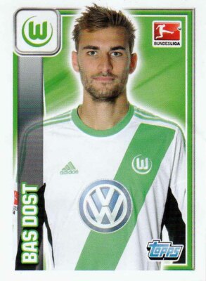 Topps Bundesliga 2013/2014 Sticker No. 272 Bas Dost VfL Wolfsburg Image NEW PRODUCT