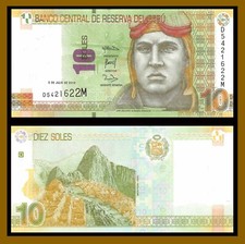 Peru 10 Soles, 2018 P-192 Jose Abelardo Quinones Machu Picchu Unc