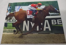 MIKE SMITH JUSTIFY SIGNED 2018 BELMONT STAKES 8x10 HORSE RACING PHOTO CHAMPION