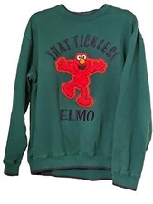 Sesame Street  That Tickles Elmo  Sesame Street Green Sweatshirt XL Vintage