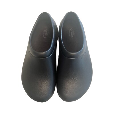 Crocs On-The-Job Work Clogs Black Slip Resistant Mens 7 Womens 9 205073