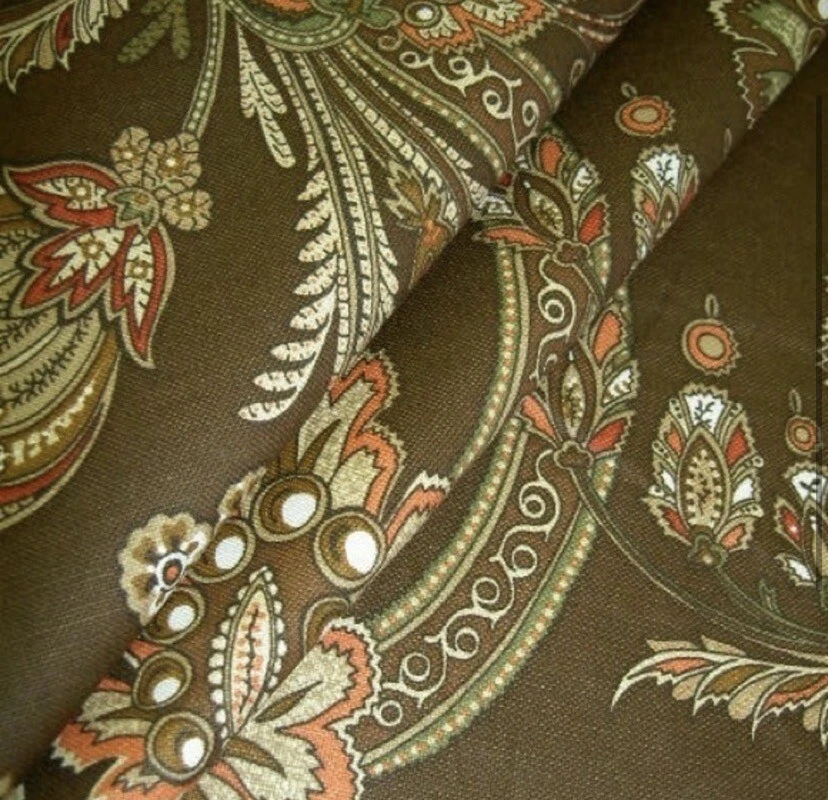 Duralee Patrón Floral Ainsley Paisley Color Chocolate Foto 2 de 4